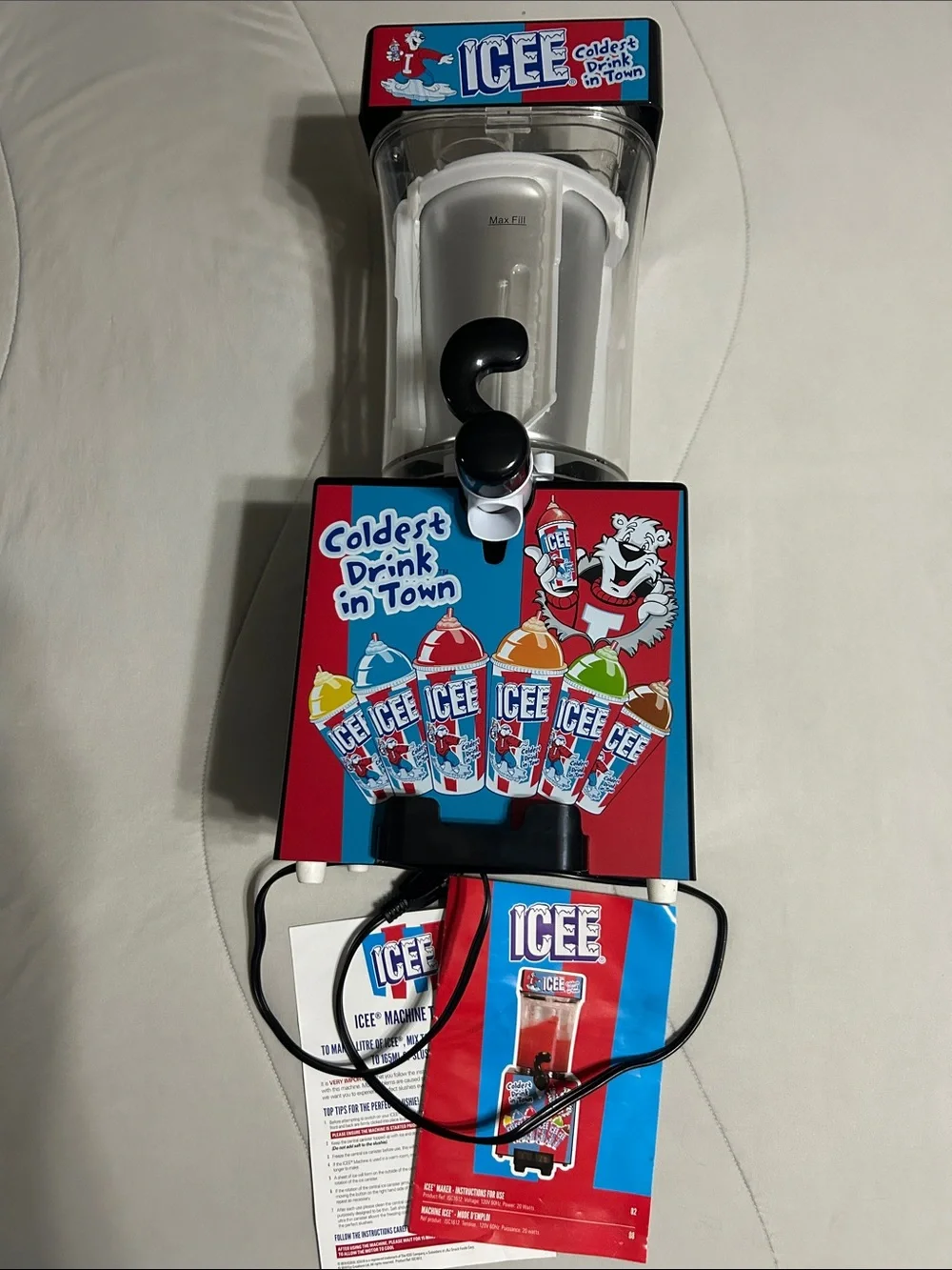 ICEE Red and Blue Slushie Machine - ICEE Brand Home Party Dispenser